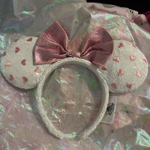 Disney White and Pink Minnie Mouse Ears Headband